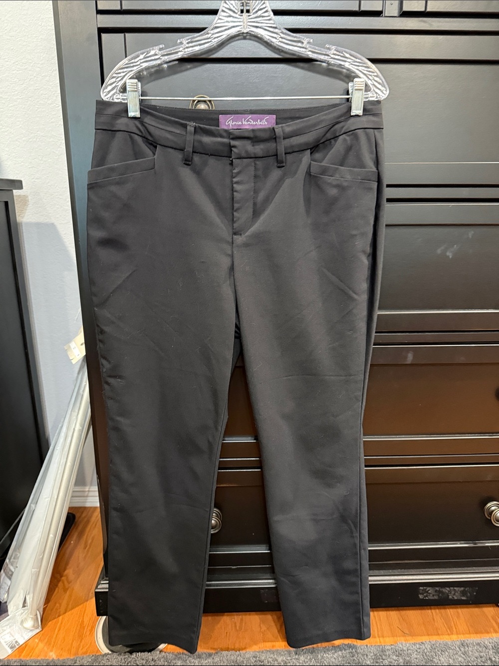 Gloria Vanderbilt Black Straight-Leg Dress Pants
